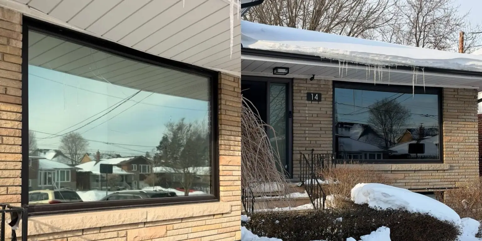 New insulated glass unit installed in the existing residential window frame