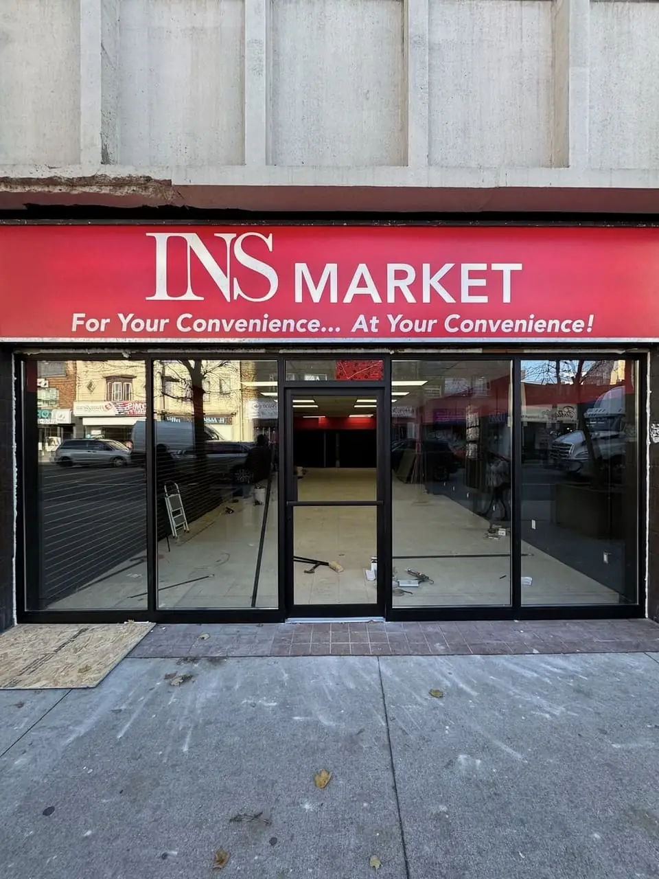 New aluminum storefront for INS Market on Weston Rd