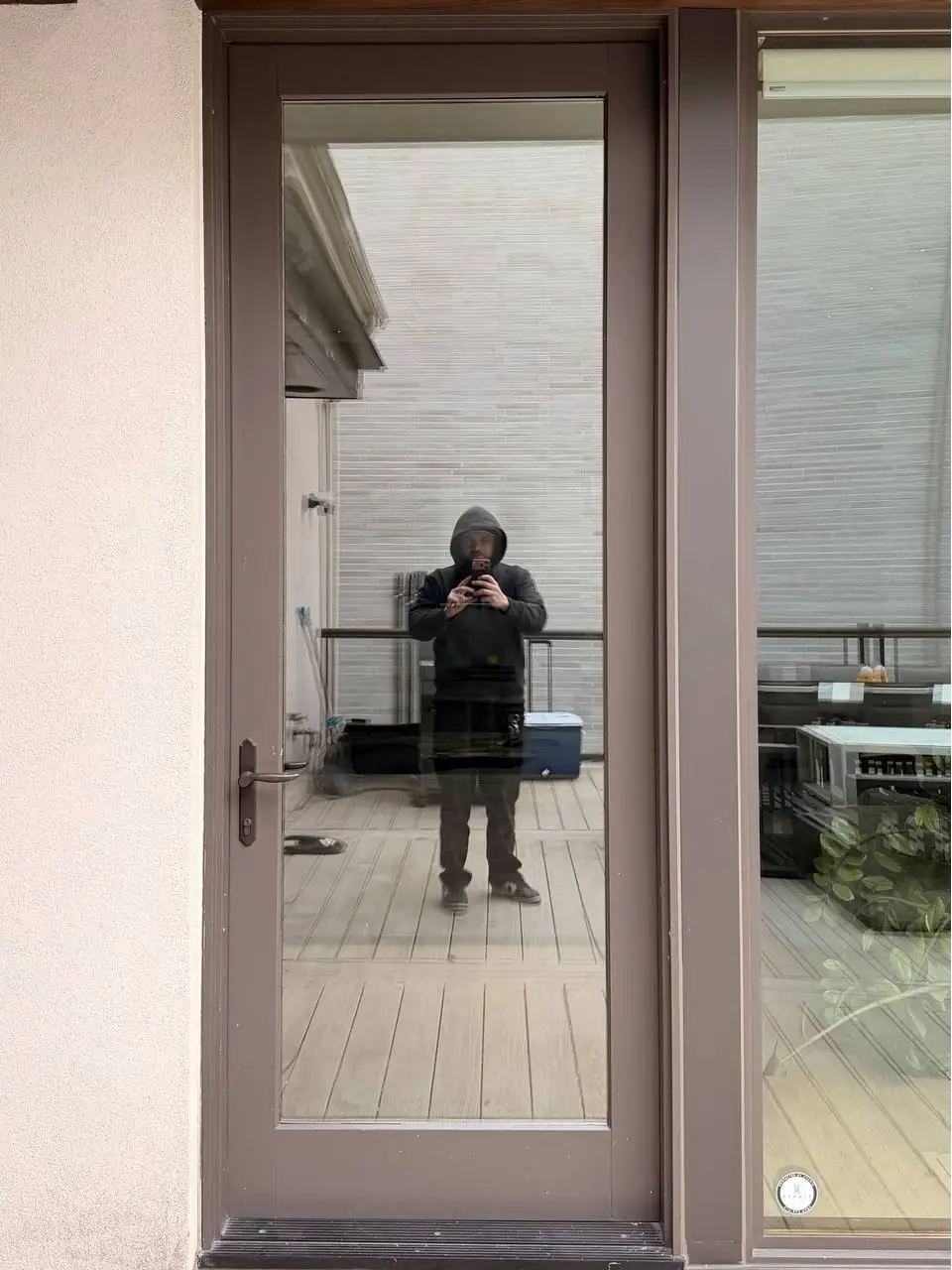 New balcony door glass installed in Georgina within 24 hours of the board-up visit