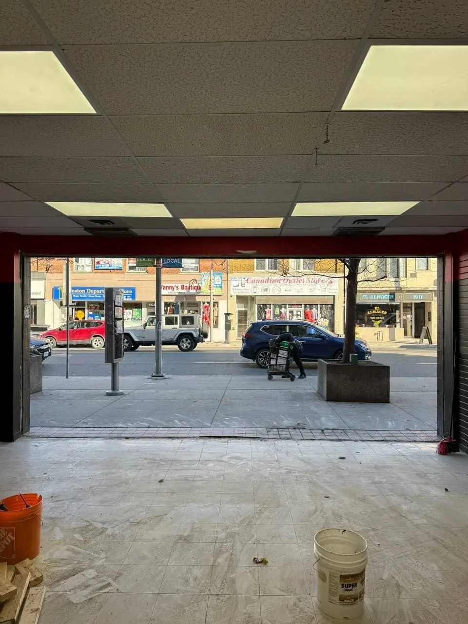 Brampton retail opening after the old storefront was removed.