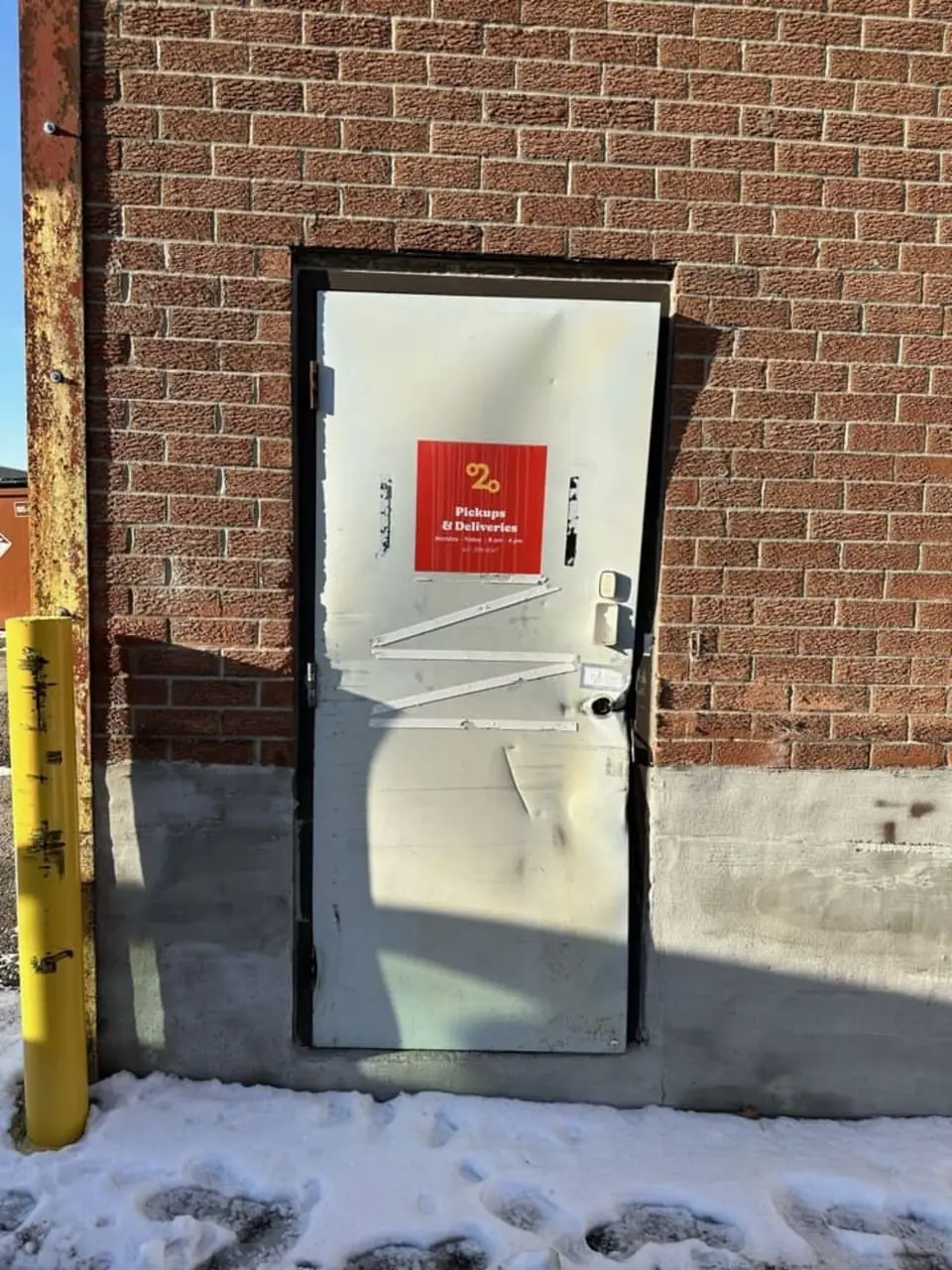 Before fire-rated stairwell door replacement near Konrad Crescent and Markham Golf Dome